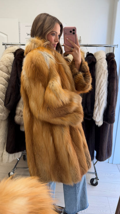 #9 Vintage Red Fox Coat Size S/M