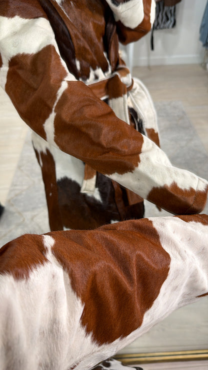 Cowhide Trench Coat #4 Size Large