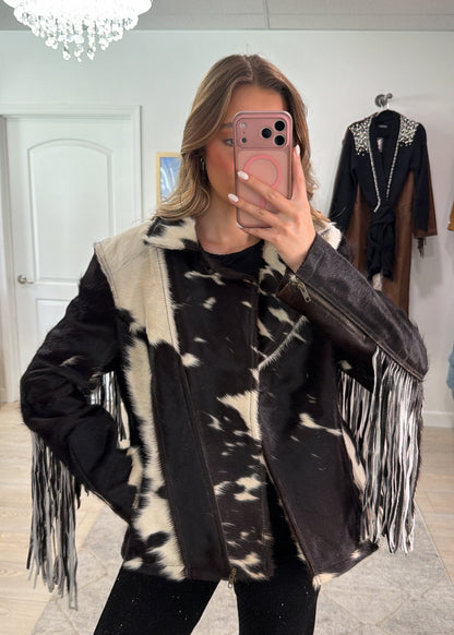 NEW!! Cowhide Jacket with Fringe #3 - Size X-Large