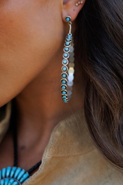 "Jolene" Kingman Turquoise Hoop Earrings