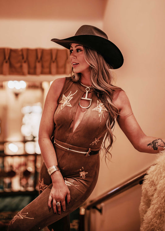 NEW!! Be a Star Velvet Jumpsuit in Gold