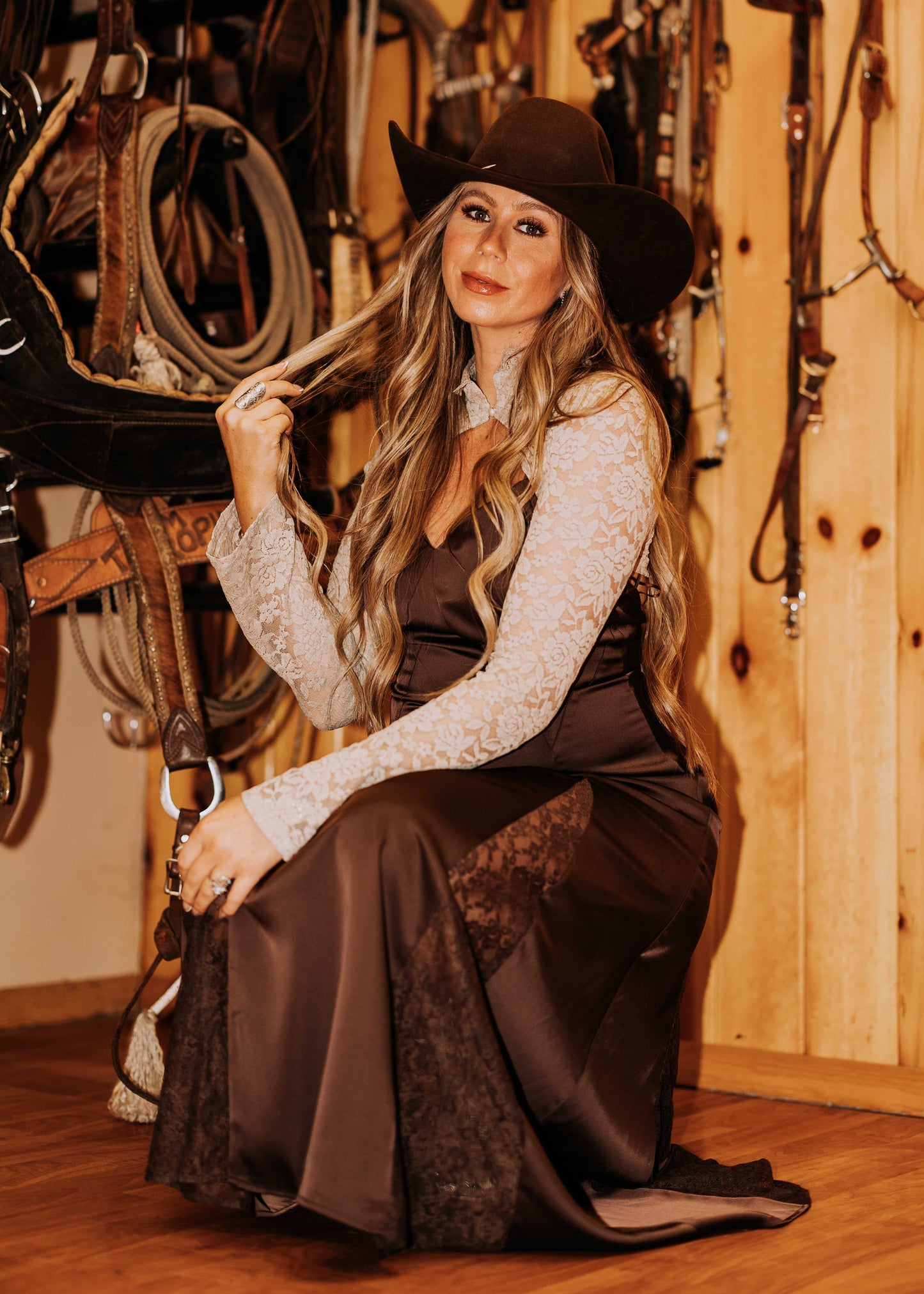 NEW!! "Final Act" Mock Neck Lace Bolero in Sand