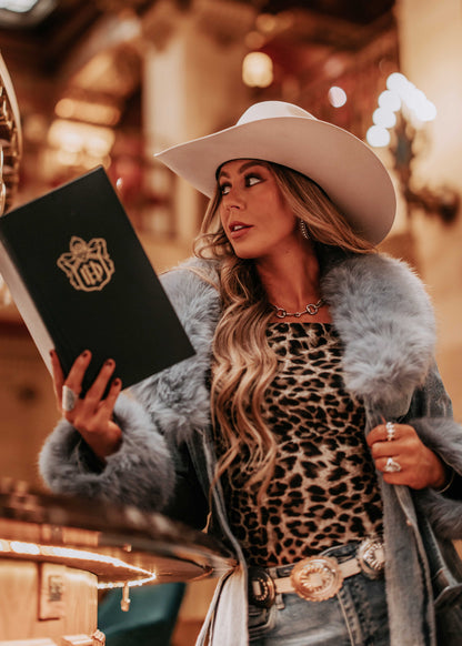 Denim and Faux Fur Trench - PRE ORDER