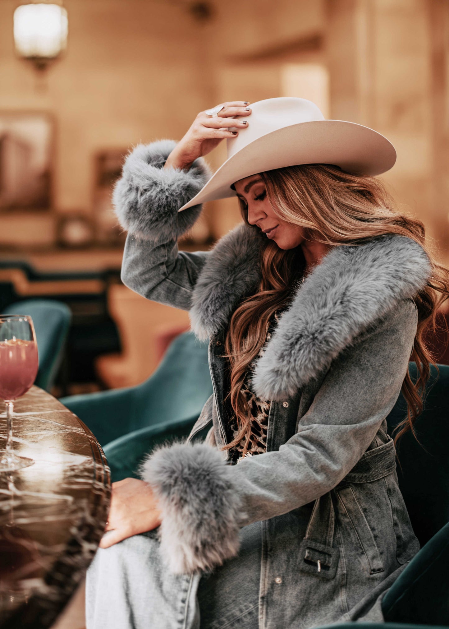 Denim and Faux Fur Trench - PRE ORDER