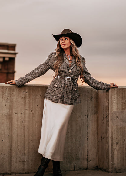 NEW!! "Heritage" Plaid Blazer w/ Gold Buttons