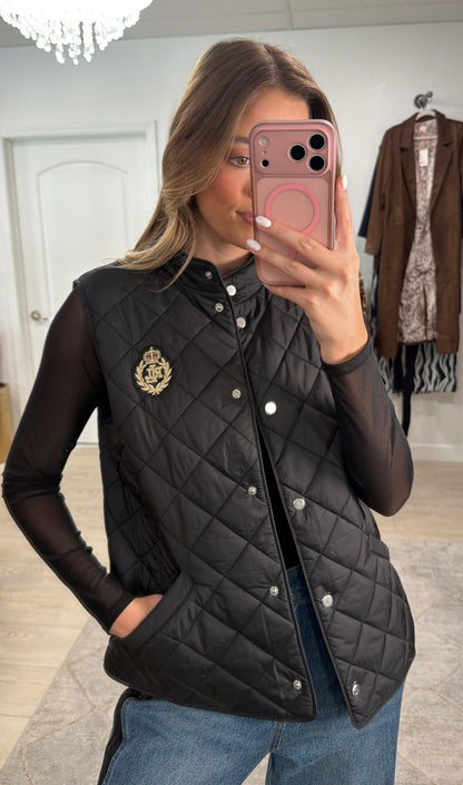 NEW!! Vintage Lauren Ralph Lauren Quilted Vest in Black