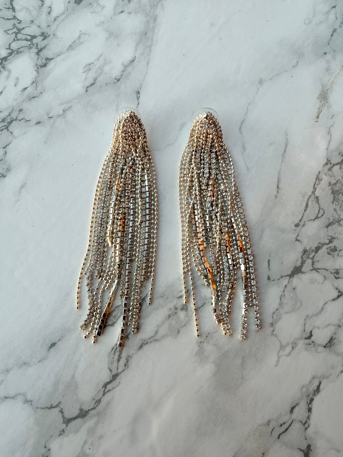 The “Marilyn” Crystal & Fringe Earring