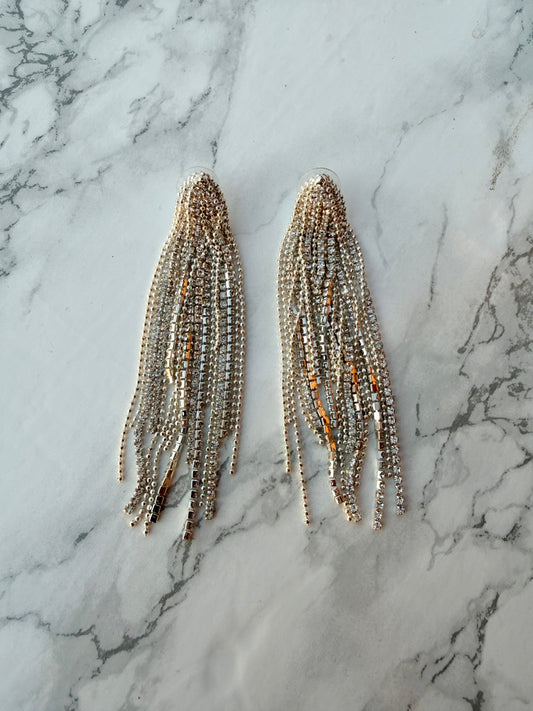 The “Marilyn” Crystal & Fringe Earring