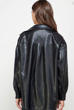NEW!! The Kenzie Faux Leather Shacket in Black