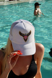 The Ascot Eagle Trucker Hat in White