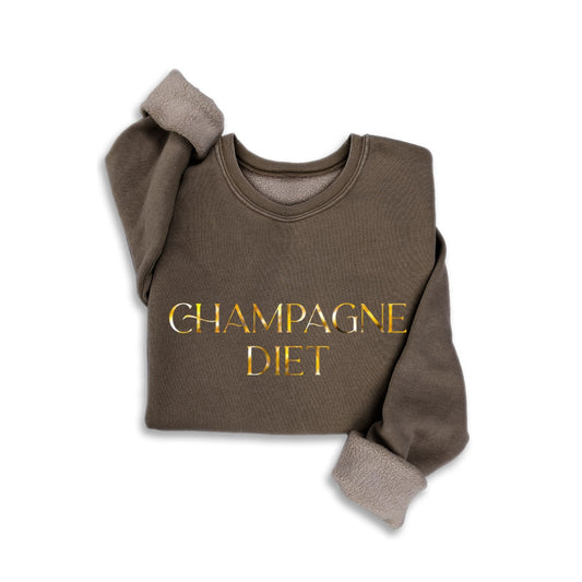 NEW!! "Champagne Diet" Sweatshirt in Mineral Brown