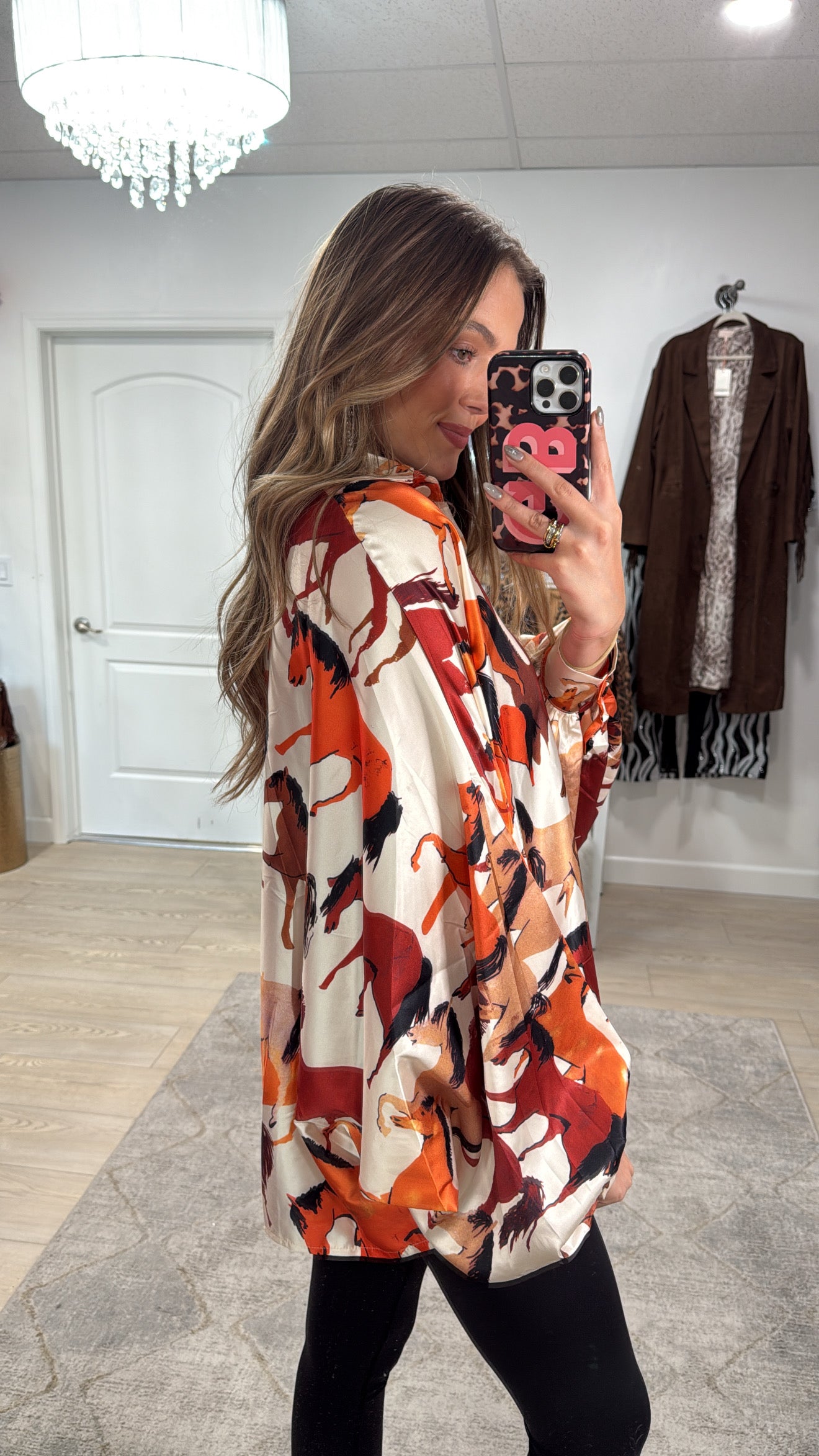 NEW!! Horseprint Satin Top in Multi