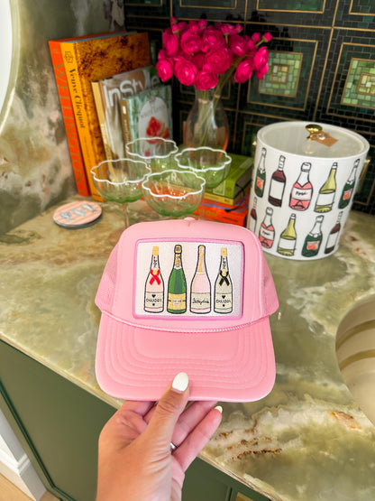 NEW!! "Champagne" Trucker Hat in Pink