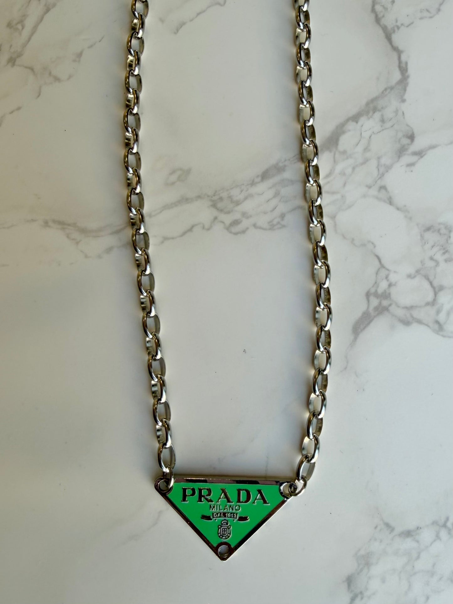 Authentic Vintage Green Triangle Pendant