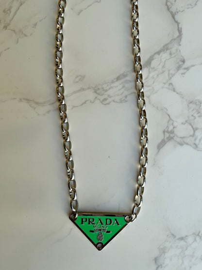 Authentic Vintage Green Triangle Pendant
