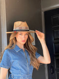 NEW!! GB ORIGINAL: The Luxe Banded Suede Hat in Tan