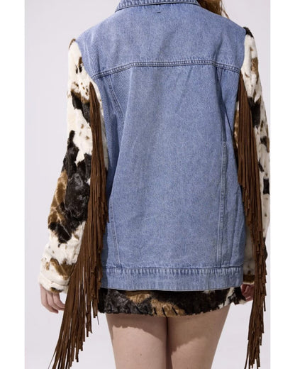 The “Beth” Fringe Denim Jacket