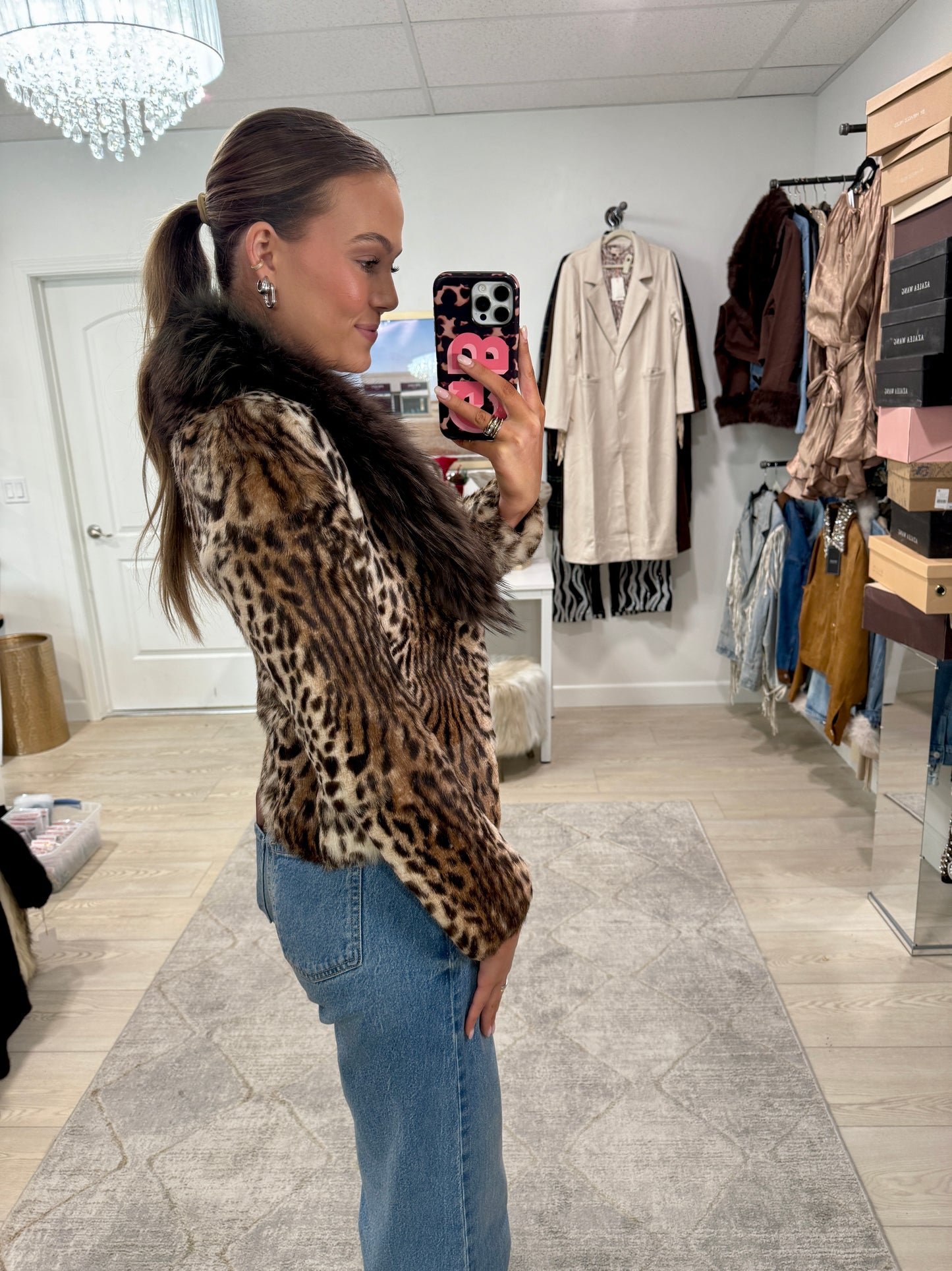 #GB3 Vintage Cropped Rabbit & Fox Fur Jacket SIZE XXS