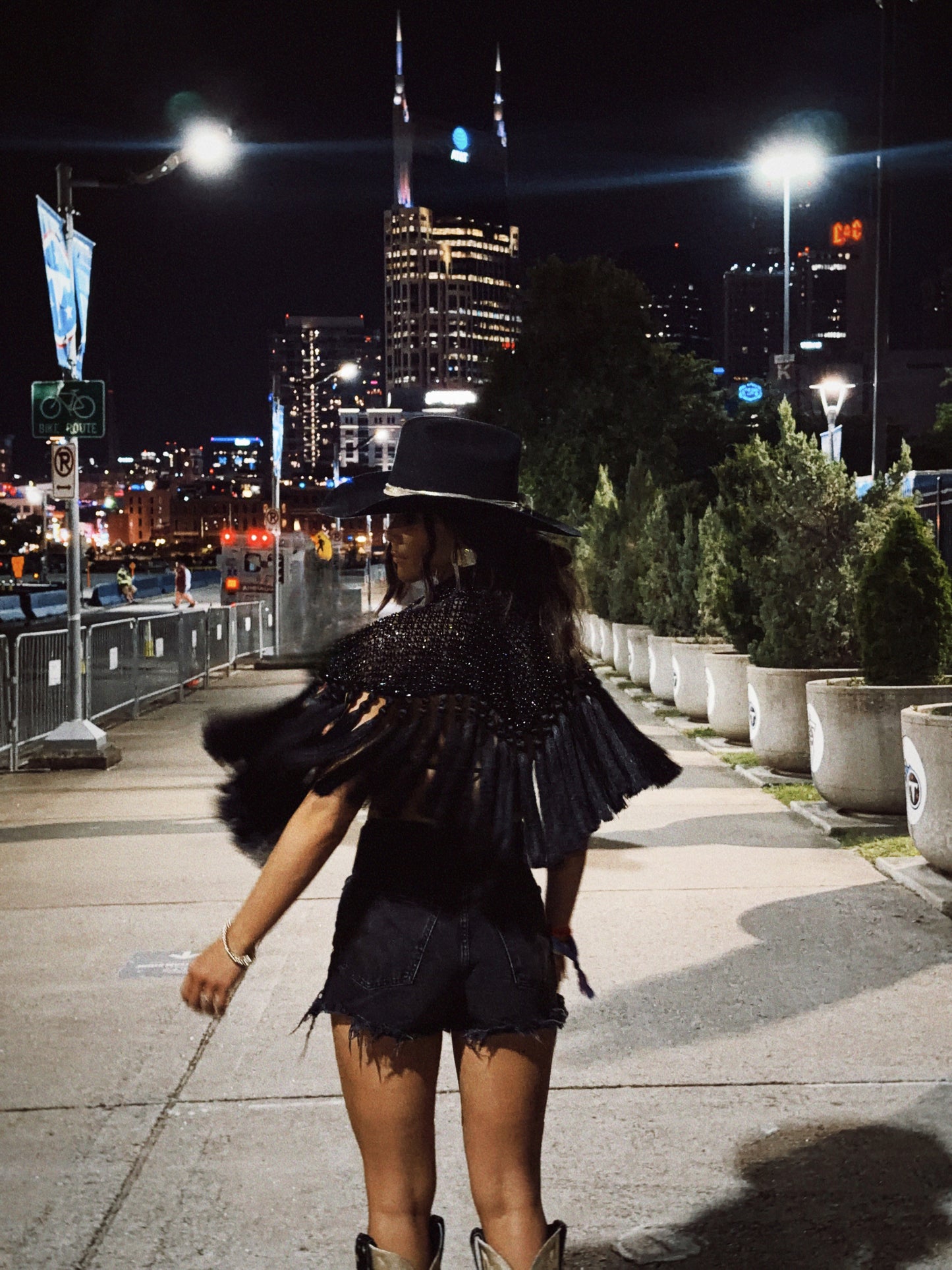 Black Fringe Tassel Cape