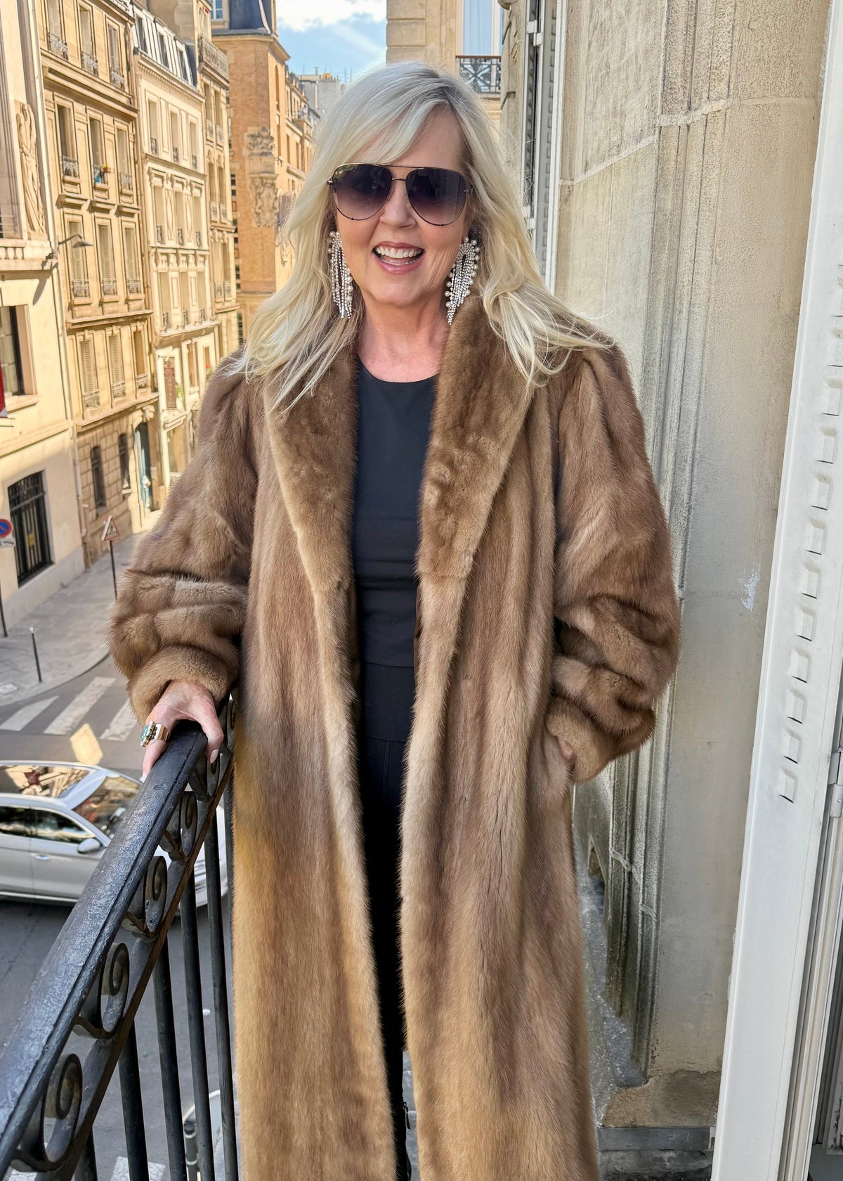 #102 Vintage Pastel Mink Coat Size Large/Xlarge