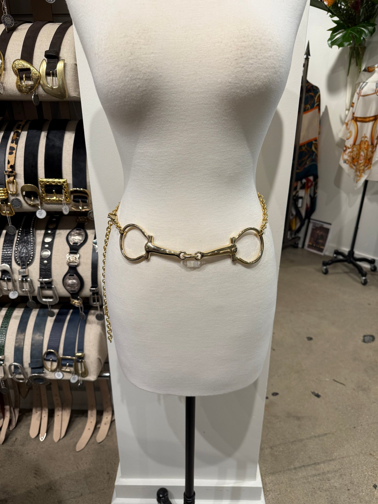 NEW!! Horse Bit Chain Belt in Gold