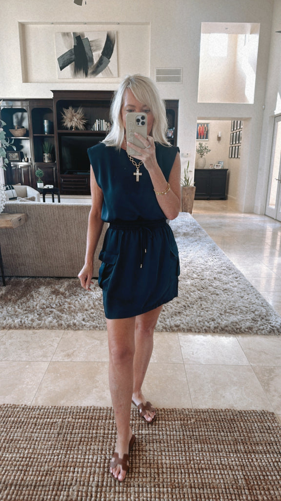 NEW!! Levi Navy Silk Mini Dress in Navy