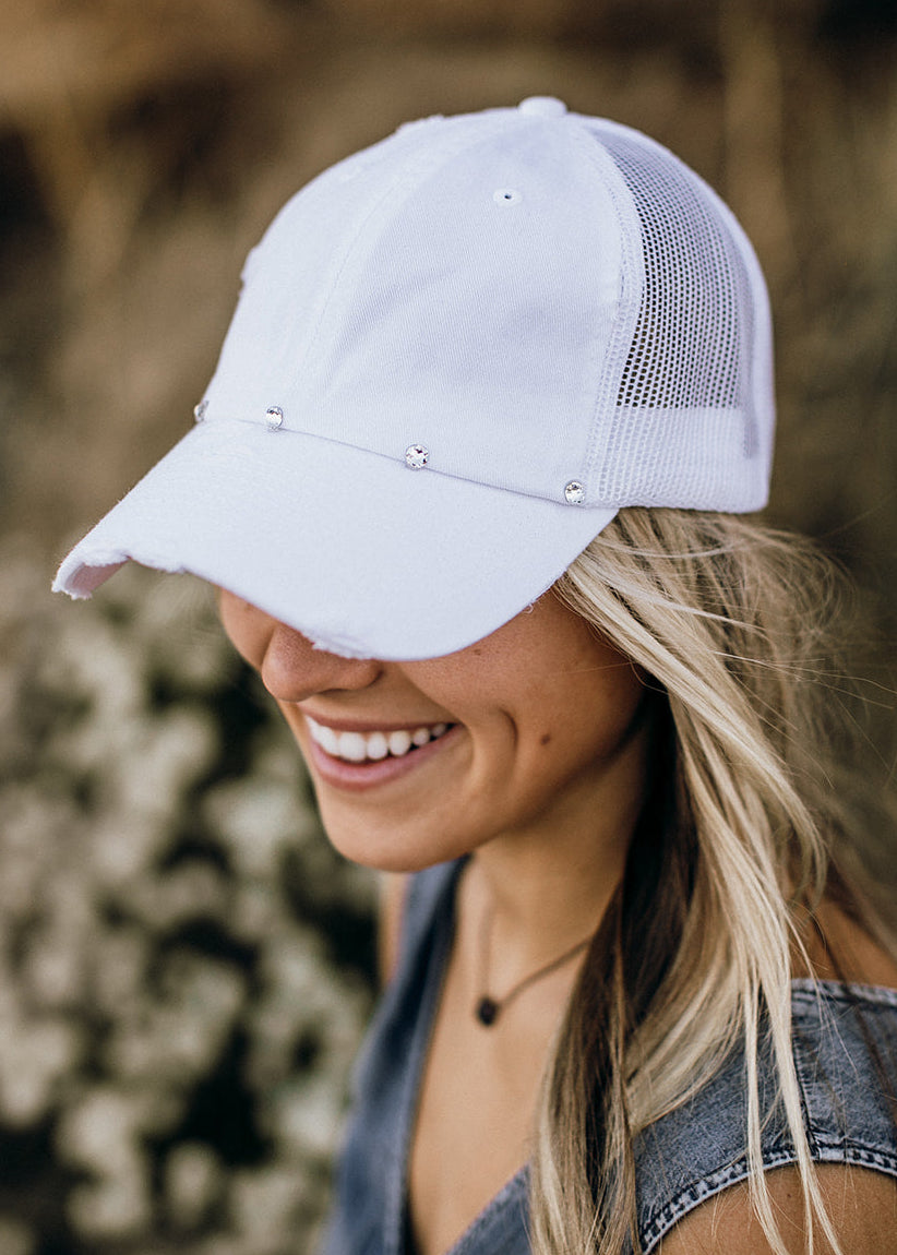 Vintage Distressed Black Ball Cap in 3 Colors