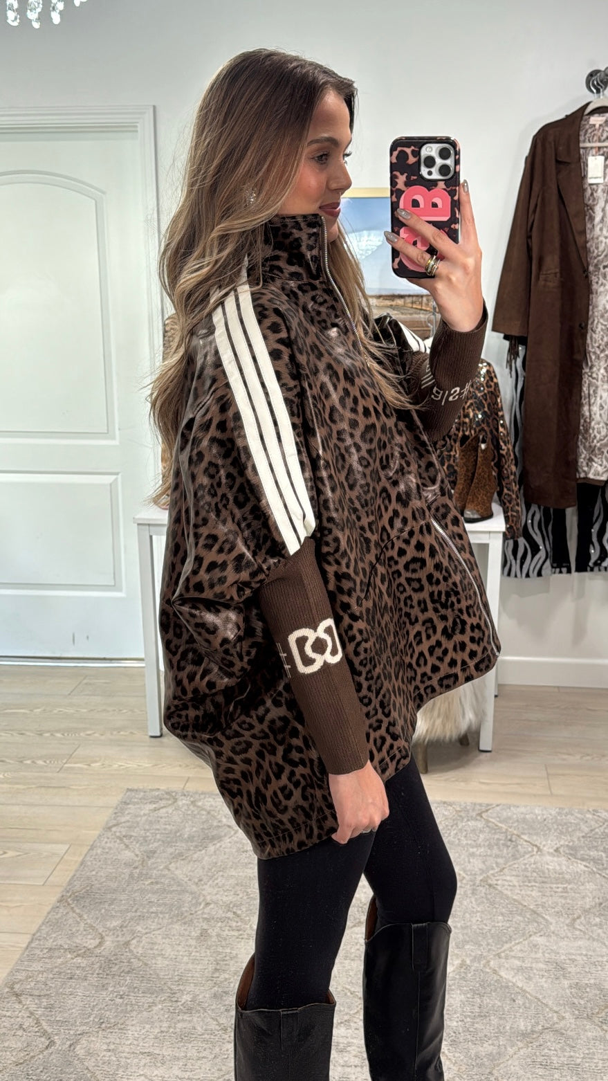 NEW!! Cheetah Print Oversized Zip Up Jacket