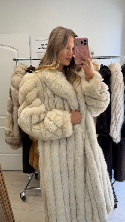 #24 Vintage Blue Fox Coat Size M/L