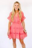 NEW!! Elaina Eyelet Dress in Coral