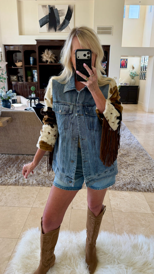 The “Beth” Fringe Denim Jacket