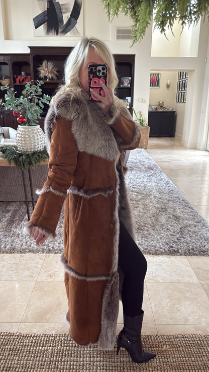 #16 Vintage Shearling Lambskin & Fur Long Coat