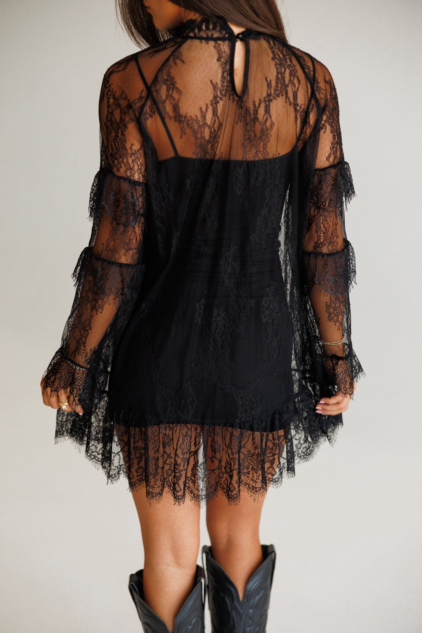 Heirloom Lace Dress in Black