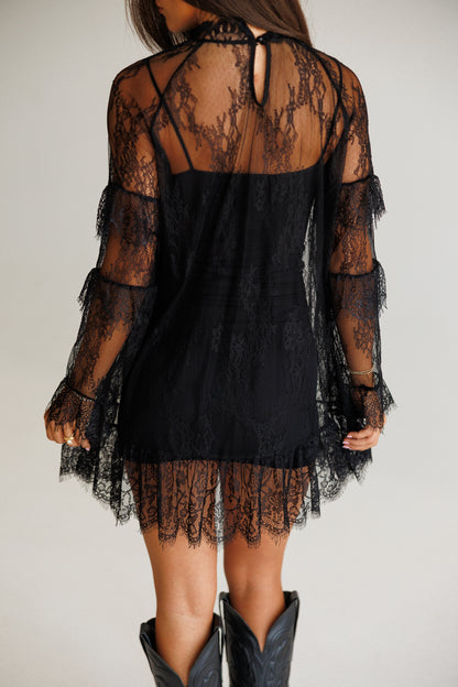 Heirloom Lace Dress in Black