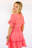 NEW!! Elaina Eyelet Dress in Coral