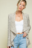 "All Out" Sequin Jacket in Champagne
