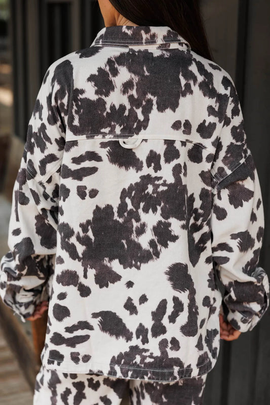 "Out West" Cow Print Jacket - PREORDER