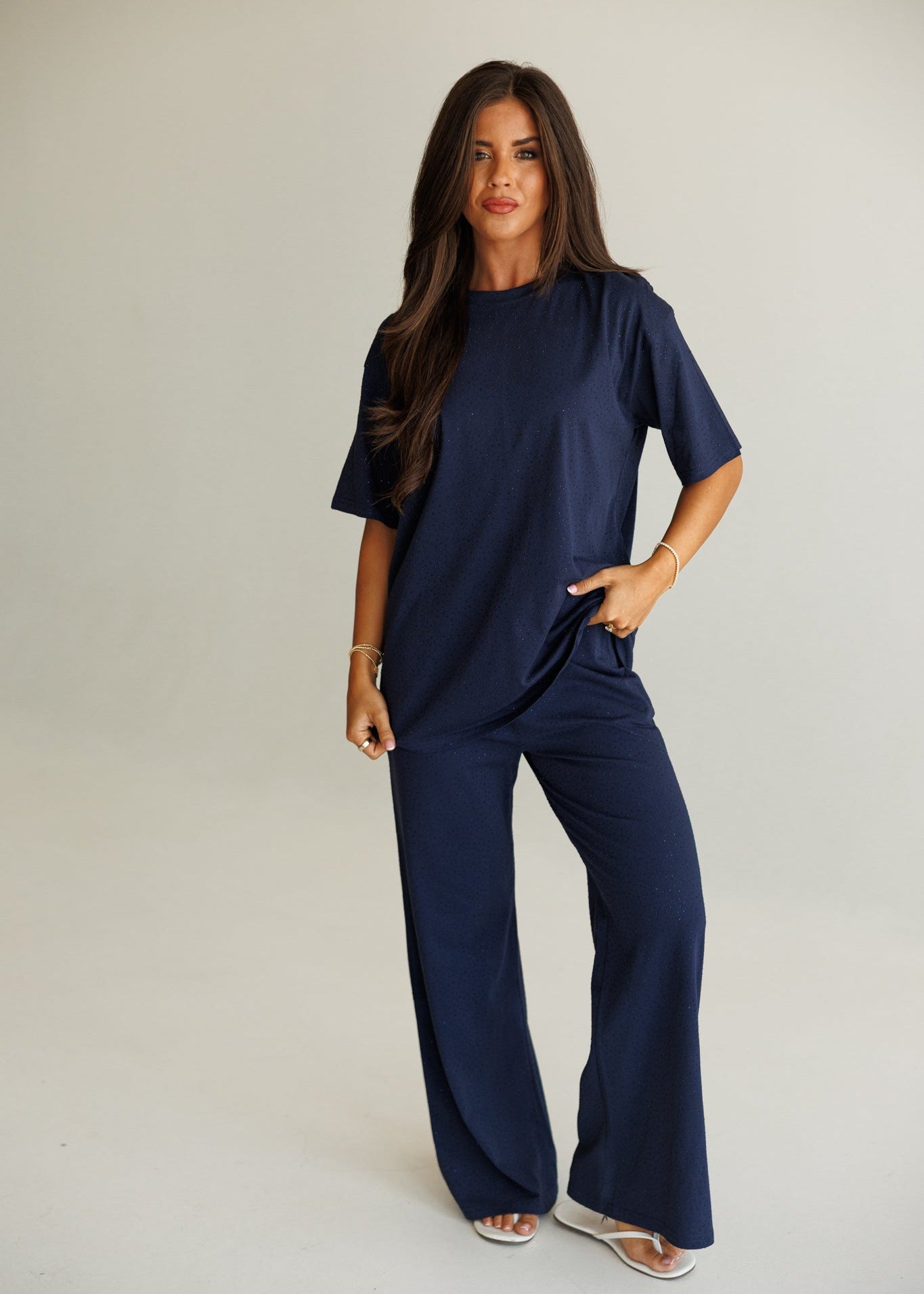 Luxe Lounge Rhinestone Set in Navy