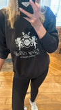 NEW!! The "Glitzy Bella" Paris Comfort Color Sweatshirt in Black