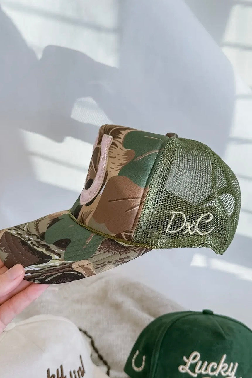 NEW!! Velvet Embroidered Horseshoe Trucker