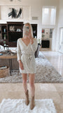 “Time to Shine” Sequin Wrap Dress