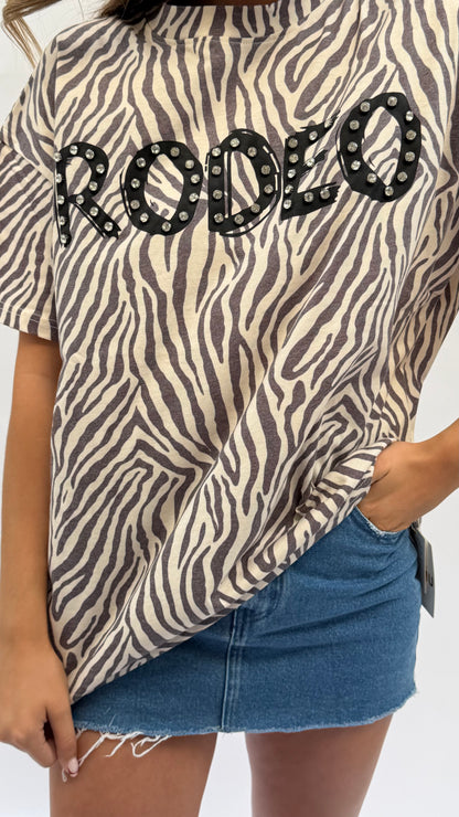 Rodeo Zebra Embellished Tee