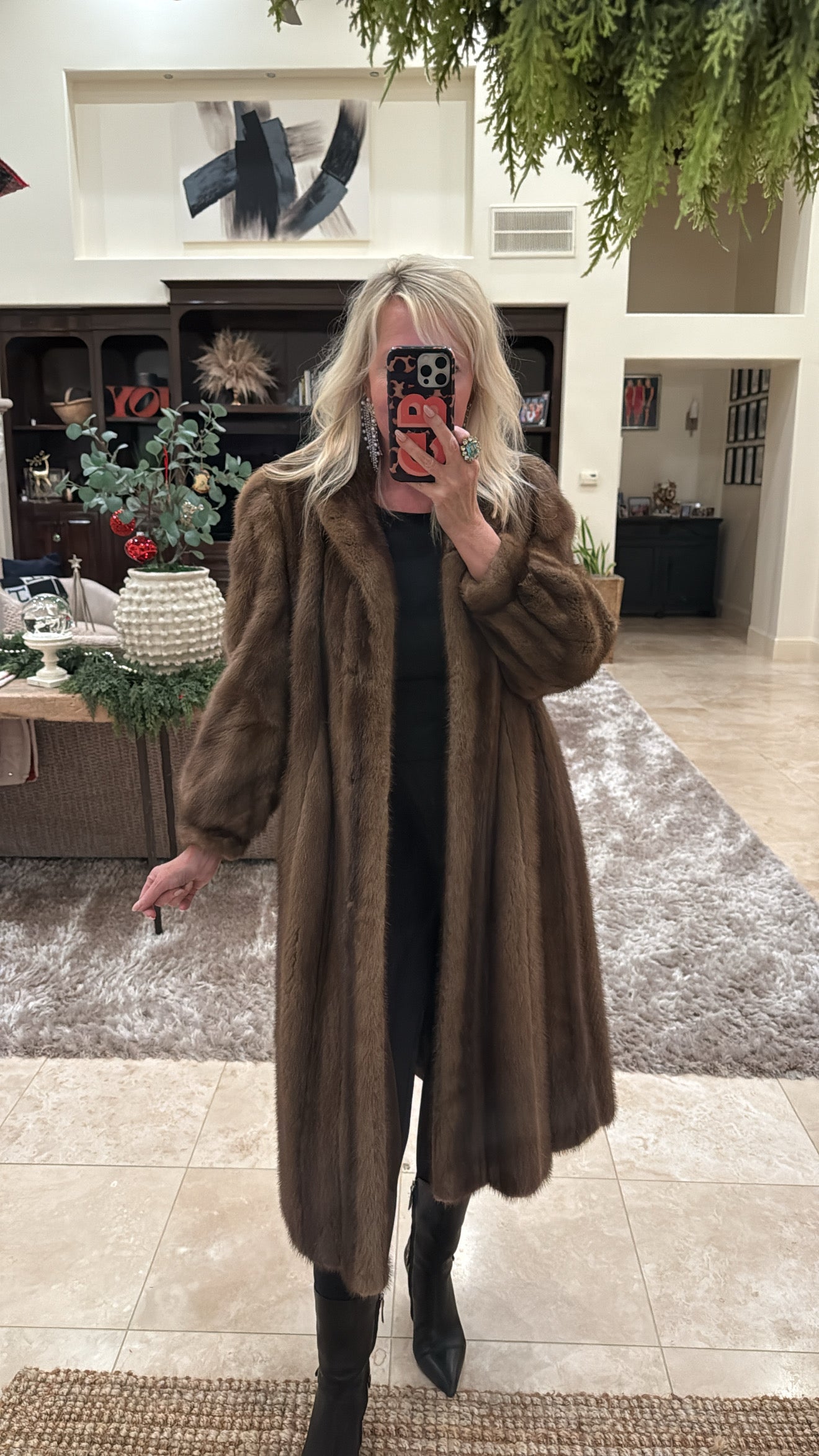 #46 Vintage Brown Mink Fur Coat