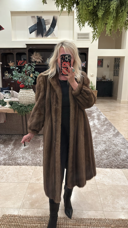 #46 Vintage Brown Mink Fur Coat