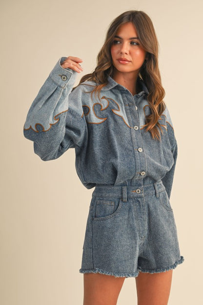 The Outlaw Denim Western Romper