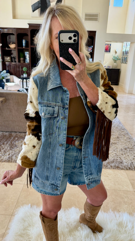 The “Beth” Fringe Denim Jacket