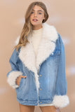 IN STOCK!! Penny Faux Fur Denim Jacket