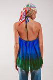 NEW!! Becca Ombre High Neck Pleated Top