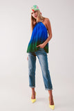 NEW!! Becca Ombre High Neck Pleated Top