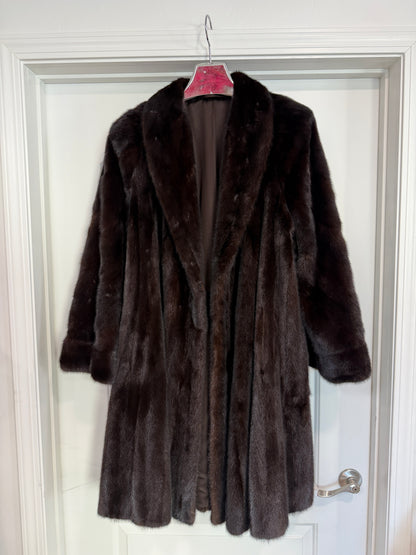 #34 Vintage Mahogany Mink Coat Size M/L